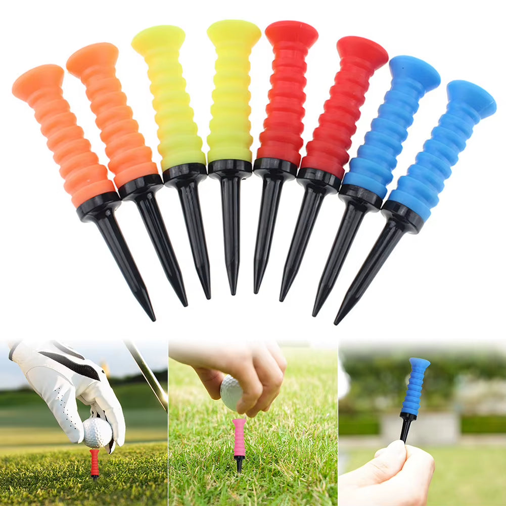 5Pcs Golf Elastic Tees 83Mm Golf Practice Tees Silicone Golf Ball Holder Golf Limited Ball Tee Golf Supplies